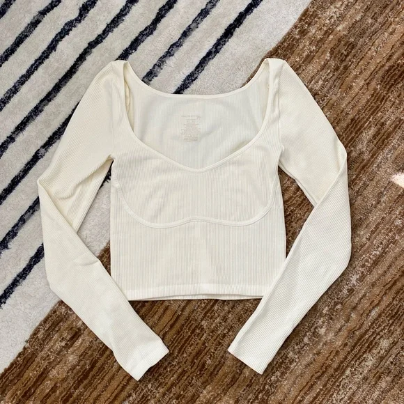 New Free People✨Meg Seamless Long Sleeve Cami Top- Ivory - Picture 2 of 5